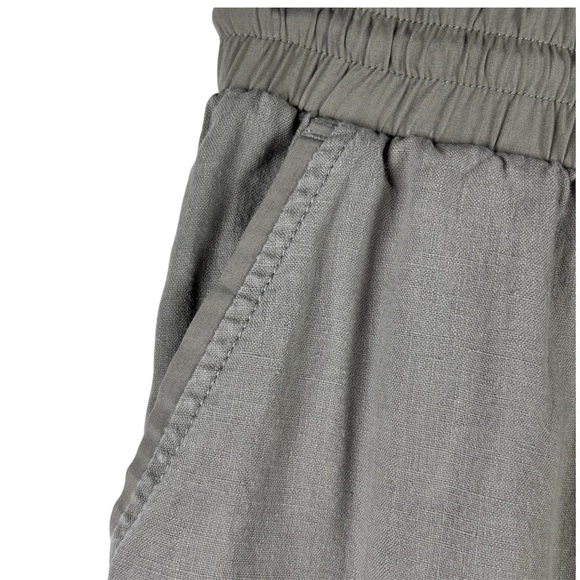 Athleta Bali Linen Drawstring Jogger Style Women’s Pants Gray Size 6 Beach - Picture 5 of 13